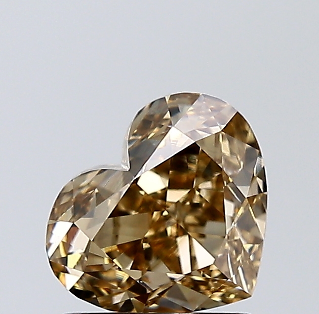 1.61 ct Heart Fancy Yellowish Brown natural diamond